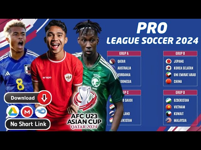 AJIB!! Pro League Soccer Mod AFC U23 QATAR 2024 New Jersi Erspo Timnas Indonesia Android Offline class=