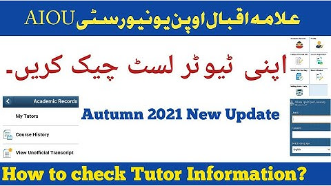AOIU Tutor List | AOIU Tutor Information Autumn 2021 | Intellectual Amna