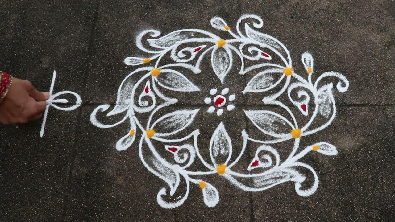 2 min Rangoli Designs5x3 dots Easy & Small MugguluDaily Kolam ...