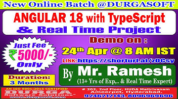 ANGULAR 18 with TypeScript Online Training @ DURGASOFT