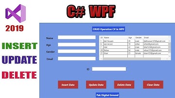 CRUD Operation in WPF C# (Insert, Delete, Update) with SQL Management Studio 2020 Urdu-Hindi #wpf