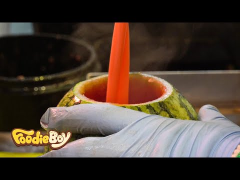 수박쥬스 / Watermelon Juice - Korean Street Food / 부산 깡통야시장