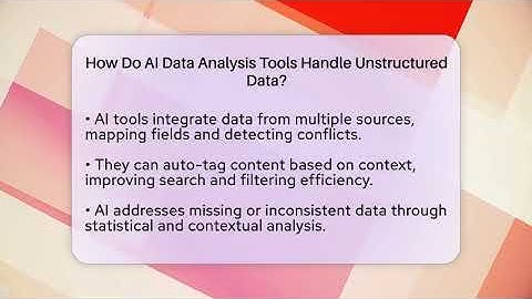How Do AI Data Analysis Tools Handle Unstructured Data? | AI SaaS Software Explained News