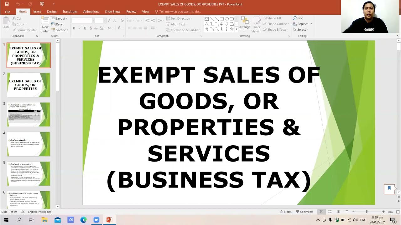 Exempt Sales, Goods and Services YouTube