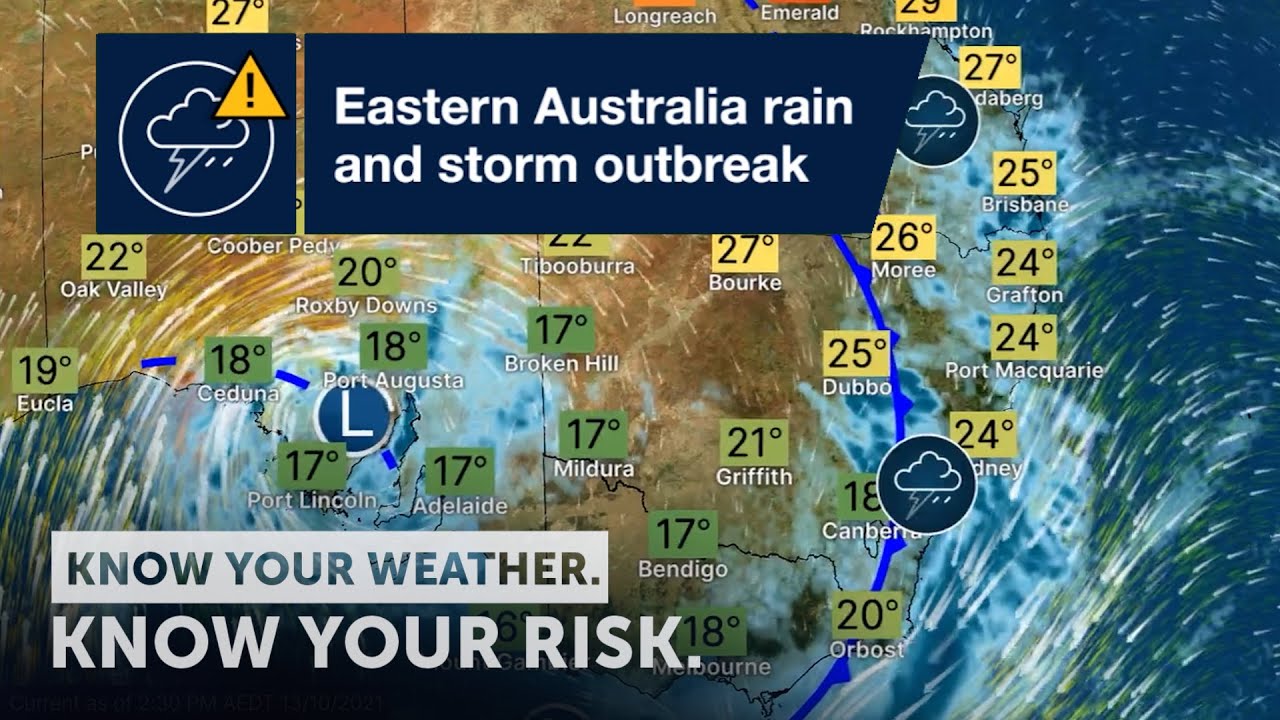 อากาศ ออสเตรีย ตุลาคม  New  Severe Weather Update: eastern Australia rain and storm outbreak 13 October 2021