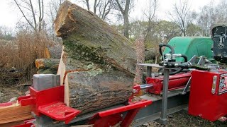 10 Perfect Homemade Log Splitter Wood Processing Dangerous Fast Firewood Cutting Chainsaw Machines