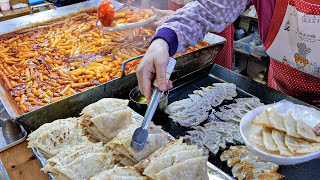 유재석이 극찬한 떡볶이집?! 줄서서 먹는 전국 초대형 철판 떡볶이, 튀김, 어묵, 김밥 / spicy rice cake Tteokbokki / korean street food