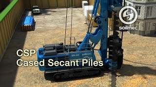 Cased Augered/Secant Piles technology animation Soilmec CAP/CSP [SR-90 machine]