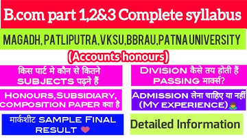 Magadh university B.com part1 part2 &part3 syllabus 2022-23 #magadhuniversity #patliputra_university