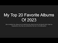 Zach records top 20 favorite albums of 2023