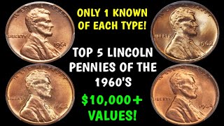 TOP 5 1960's Lincoln Pennies Worth A Fortune  Only 1 Known Of Each Date!