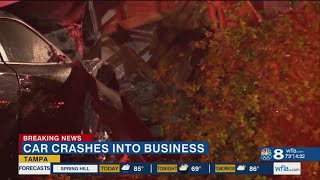 Car crashes into business in Tampa