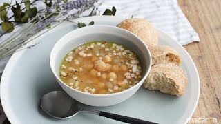 【365日のパンとスープ】セロリとひよこ豆のクミンのスープ　のレシピ 作り方