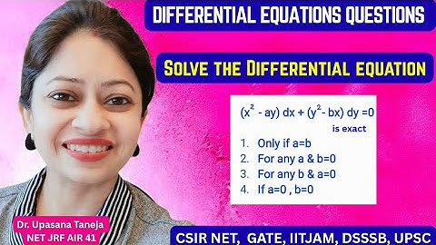 CSIR NET question for exact differential equation