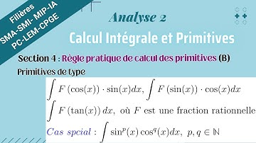 Module : Analyse 2  : Cours détaillé :  Règle pratique de calcul de  primitives : (B)
