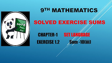 Samacheer 9th Std Maths CHAPTER-1 || SET LANGUAGE ||Exercise-1.2 ||Sum-10(iii)||(T.N)2020|| in Tamil