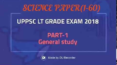 UPPSC LT GRADE SCIENCE SOLVED PAPER 2018
