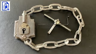 806. Vintage bike bicycle chain lever padlock picked | Simple to open but a really cool old lock ?