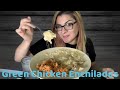 Cheesy Green Chicken Enchiladas • Mukbang + Cooking