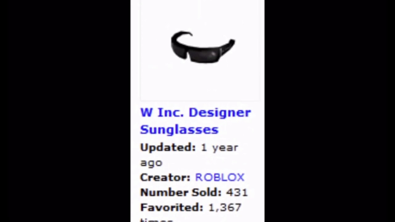 Roblox W Inc Designer Sunglasses