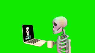 halloween skeleton cartoon animated UHD green screen videos for youtubers copyright free to use.