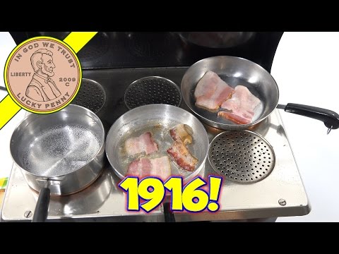 1916-electric-kids-toy-oven---cleaning-&-food-cooking!