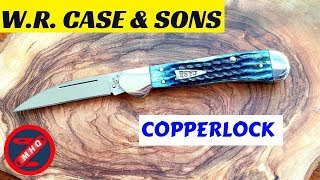 Awesome Wharncliffe Copperlock From W.R. Case & Sons In Burnt Indigo Bone Covers