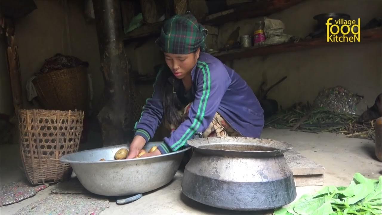 villagers having potato after harvest crops lajimbudha YouTube