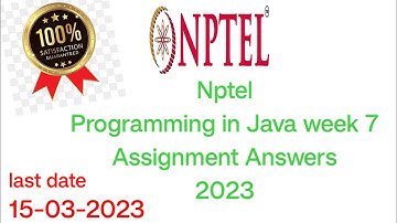 NPTEL Programming in java week 7 Assignment answers #nptel2022 #nptel #javaprogramming #java