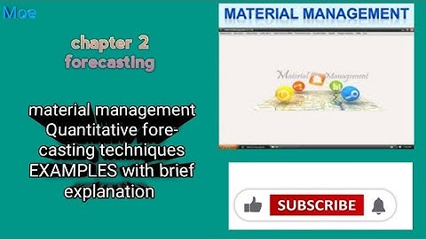 material management chapter 2 forecasting techniques EXAMPLES