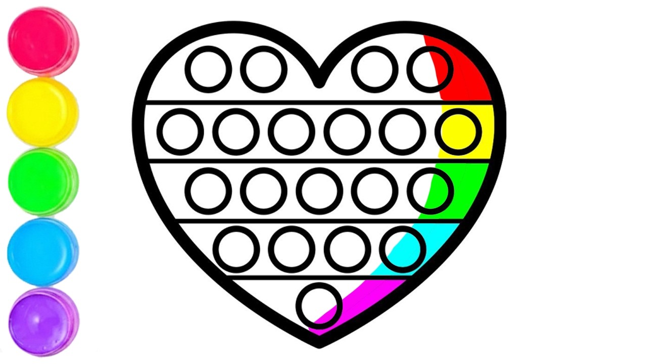 Rainbow Heart Puzzle And Heart Pop It 🌈🧩 Drawing, Painting & Coloring for Kids