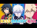 KISS 💋 MARRY 💍 KILL 💀 Anime MALES | Very HARD | Anime Quiz