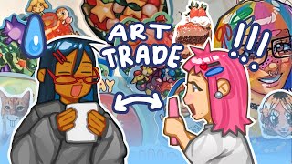 ART TRADE WITH @bitesizedsponge 🍎