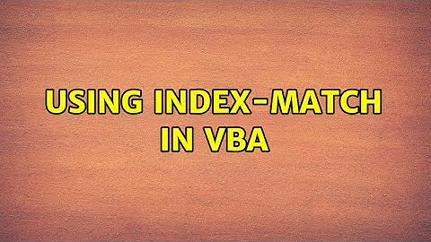 Using Index-Match in VBA
