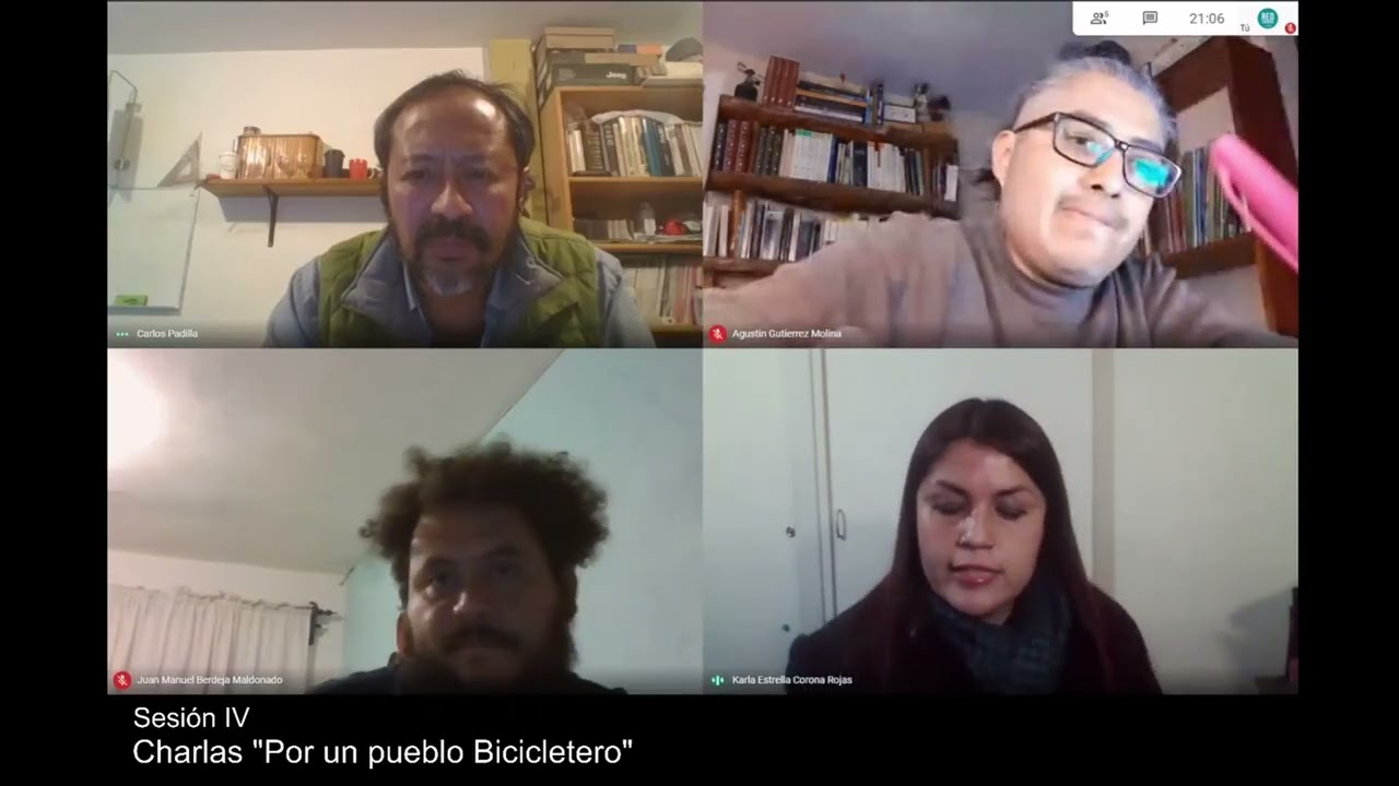 Charlas pueblo bicicletero - Manuel Berdeja, Agustín Gutiérrez, Karla Corona Rojas y Carlos Padilla