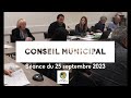 Conseil municipal - Séance du 25 septembre 2023