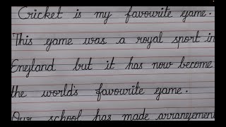 My favourite game / Cricket / Cursive Handwriting / Calligraphy / four line note / English #93 screenshot 4