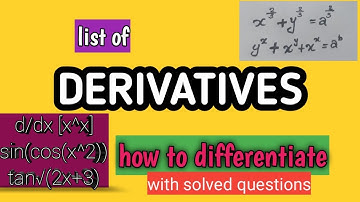 List of DERIVATIVES and problems[6:35]