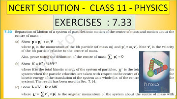 NCERT SOLUTION | CLASS 11 PHYSICS | EXERCISES 7.33 |SYSTEM OF PARTICLES AND ROTATIONAL MOTION  TAMIL