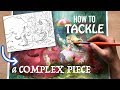 How to Tackle a Complex Painting!💪😤Watercolour Time-lapse ✨