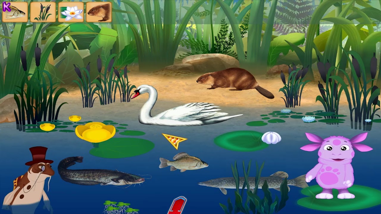 Лунтик познает речных обитателей и ростения - YouTube