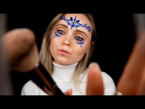 ASMR | Friend does your FESTIVAL MAKEUP and hair (rushed)