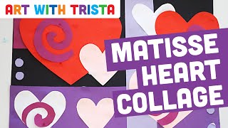 Matisse Inspired Heart Collage Valentine's Day Art Tutorial - Art With Trista screenshot 2