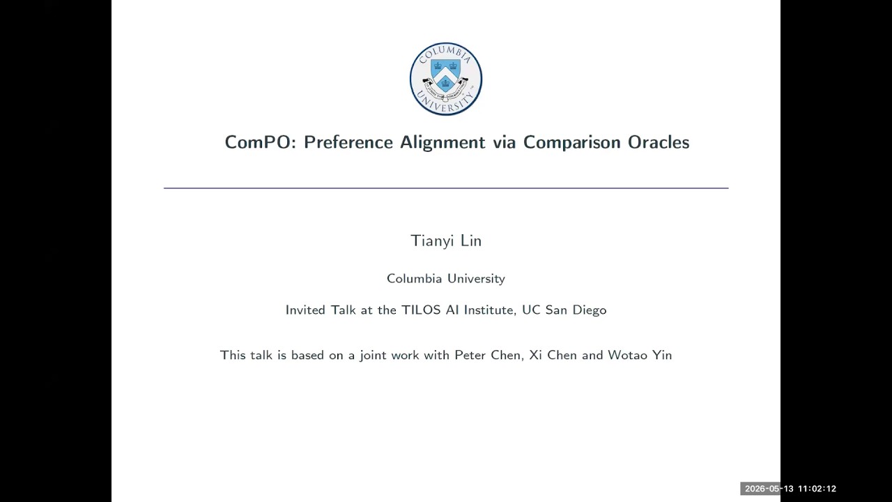 TILOS Seminar: ComPO: Preference Alignment via Comparison Oracles