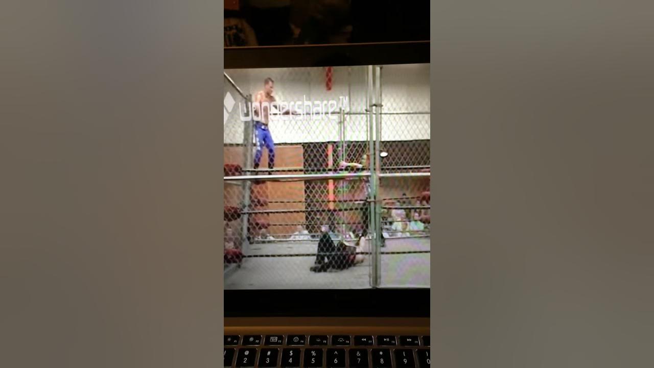 Garrett Dominance hits his unique corkscrew flipping leg drop hits with