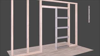 Pocket sliding door frame with steel studs mounting 2021