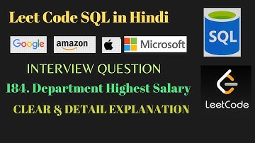 184. Department Highest Salary [SQL Query] | Leetcode problem Medium