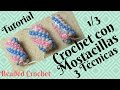 Crochet tubular con Mostacilla Tutorial, 3 Técnicas. Parte 1/3 (3 Beaded Crochet Rope, Subtitles)