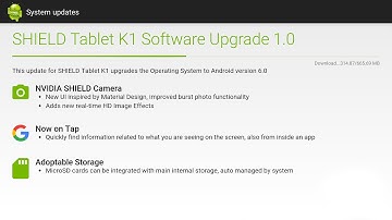 Nvidia SHIELD Tablet K1 Software Upgrade 1.0 Android 6.0