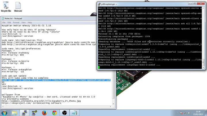 Raspberry Pi - OpenSSH 6.7 - OpenSSL - updating - LP